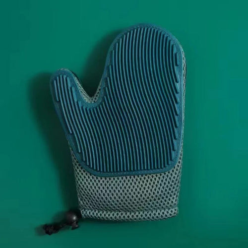 2-in-1 Cat Grooming Glove - Silicone Bristles for Efficient Shedding Control