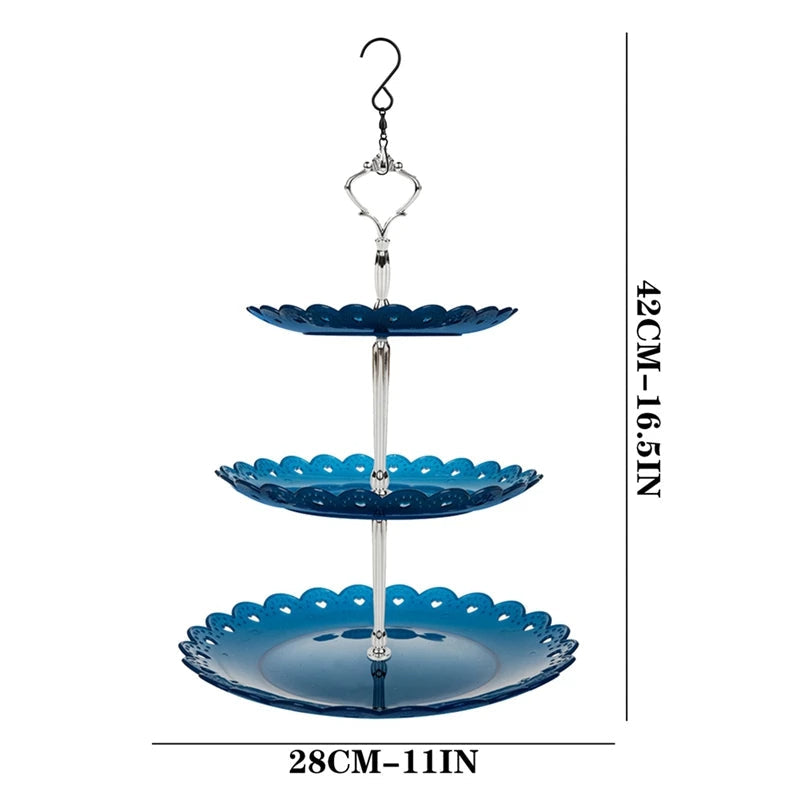 3-Tier Metal Hanging Bird Feeder and Bath for Outdoor Gardens