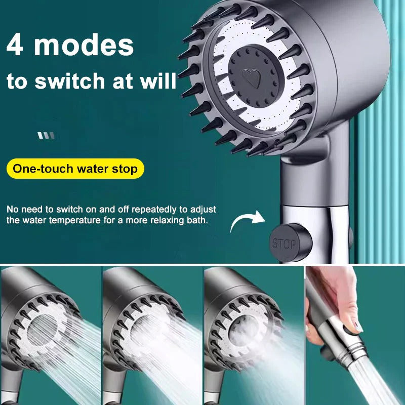 High Pressure Showerhead with Adjustable Spray Settings for Home Use