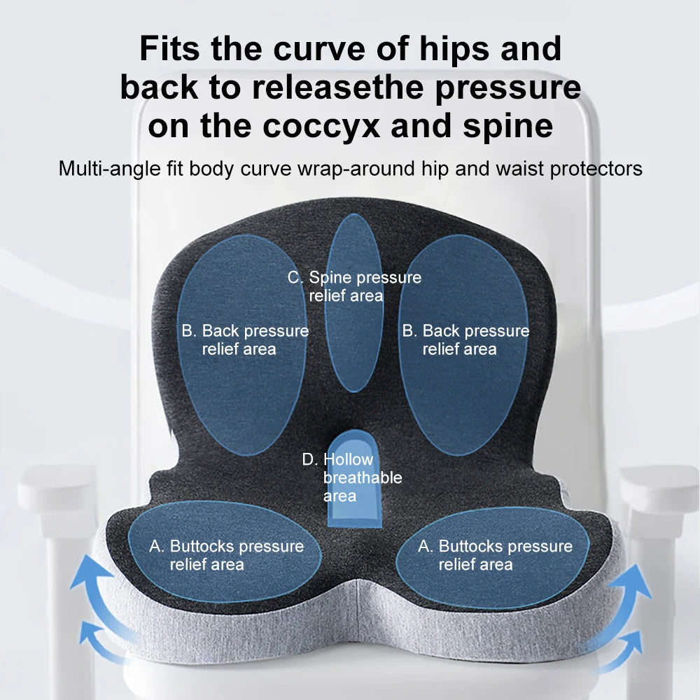 Memory Foam Lumbar Support Pillow for Office Chair and Car Seat