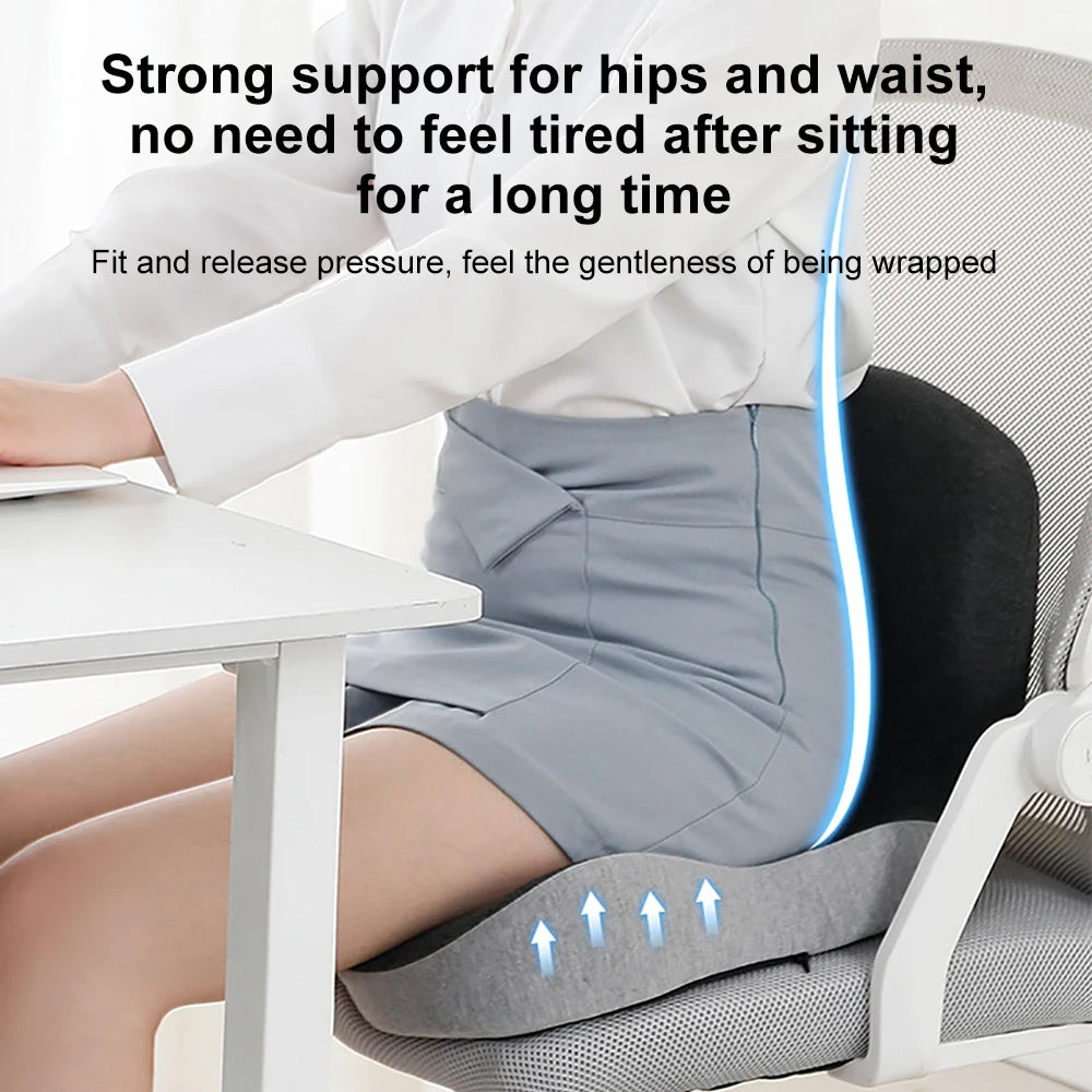 Memory Foam Lumbar Support Pillow for Office Chair and Car Seat