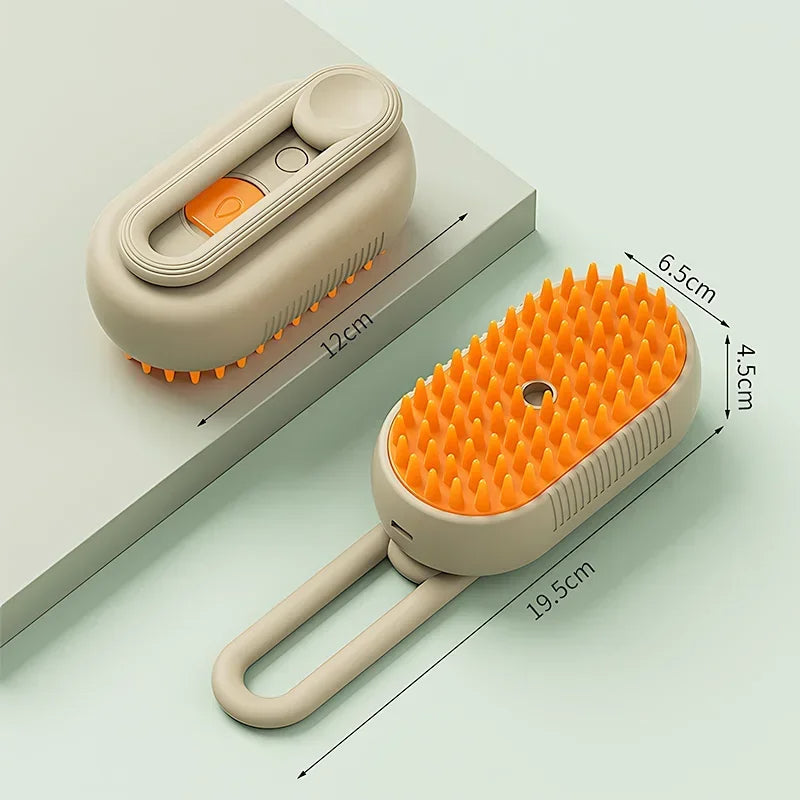 Pet Steam Grooming Brush - 3-in-1 Design for Efficient Pet Care