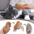 Pet Steam Grooming Brush - 3-in-1 Design for Efficient Pet Care