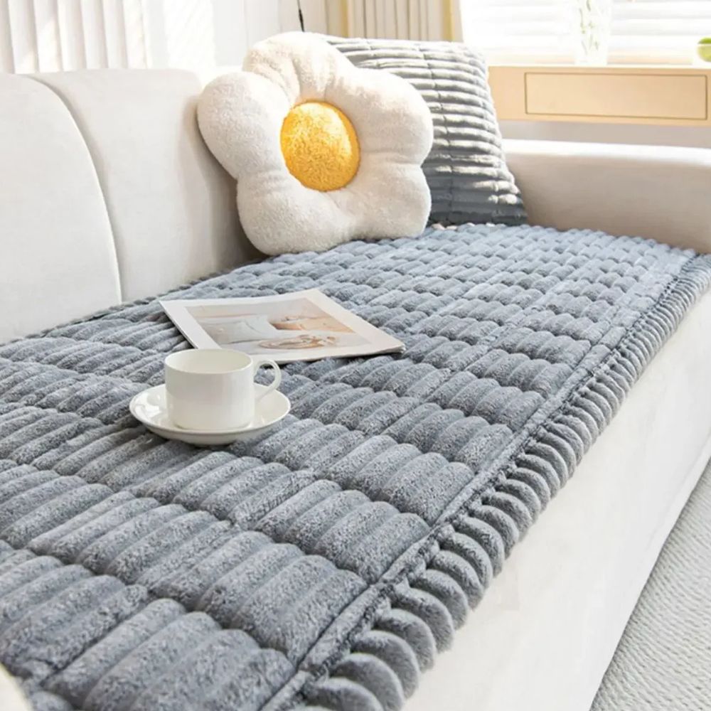 Plush Sofa Slipcover for Couch Protection - Soft Fabric, Modern Design