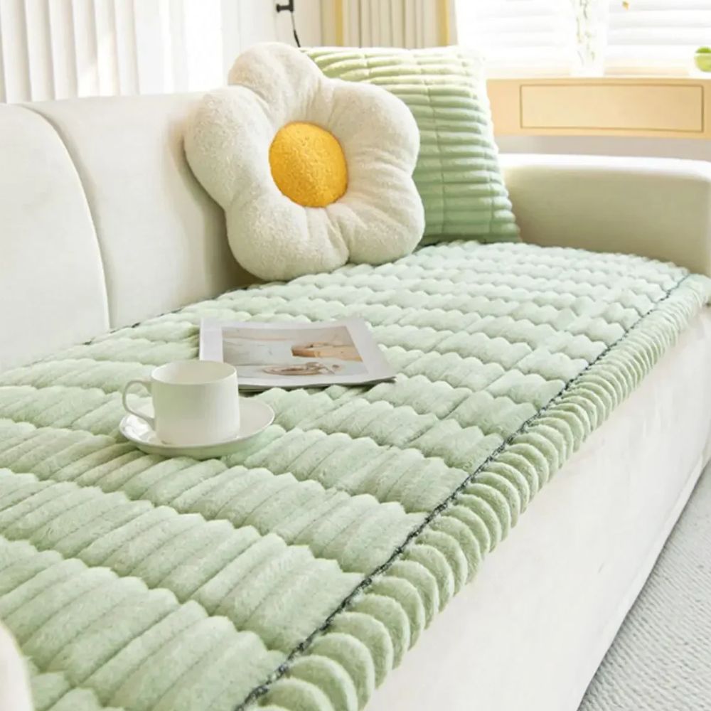 Plush Sofa Slipcover for Couch Protection - Soft Fabric, Modern Design