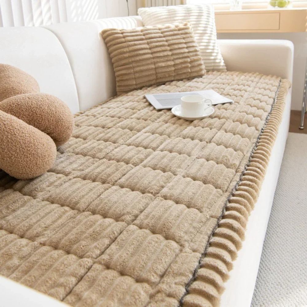 Plush Sofa Slipcover for Couch Protection - Soft Fabric, Modern Design
