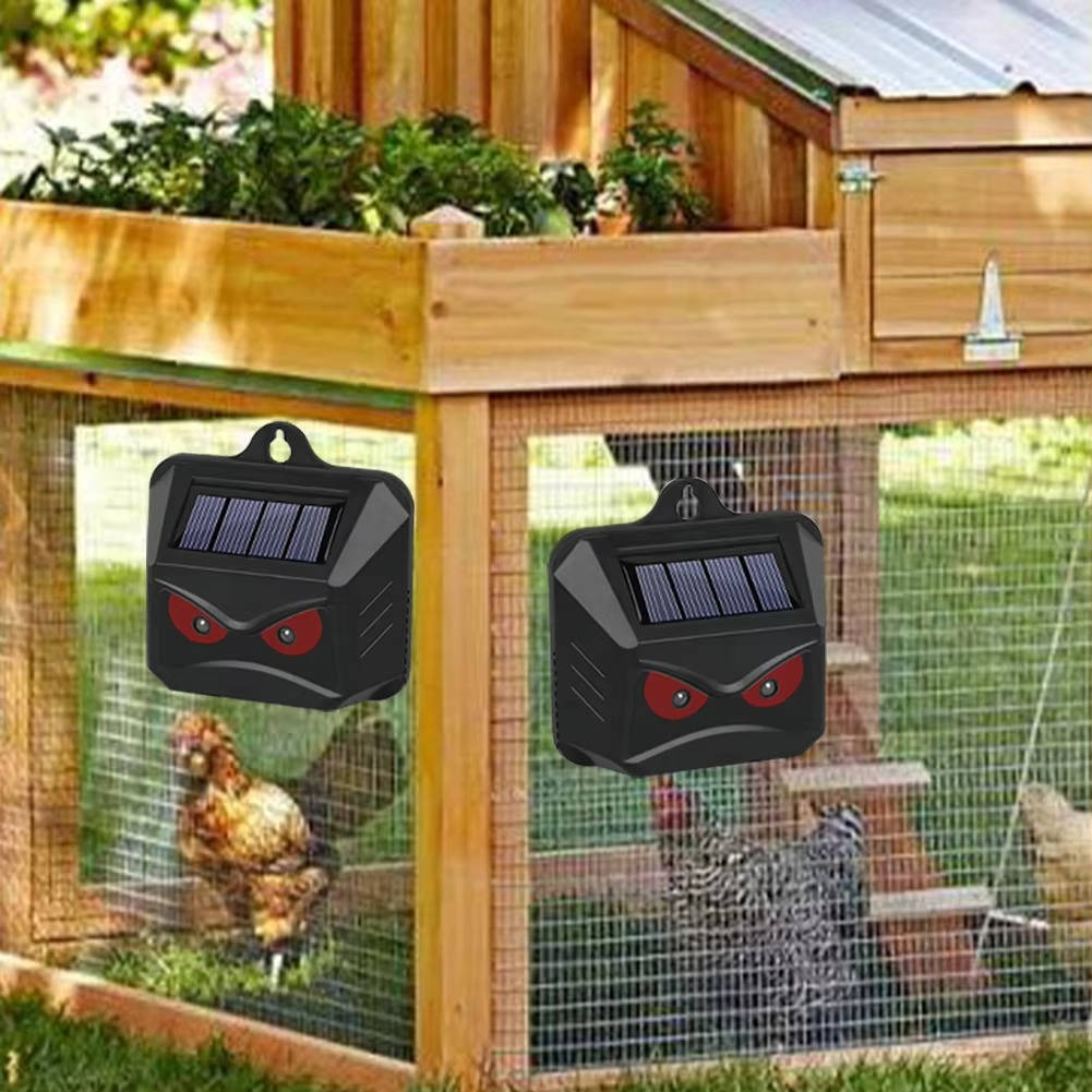 Solar Ultrasonic Animal Repellent - 2-Pack, Eco-Friendly Outdoor Deterrent