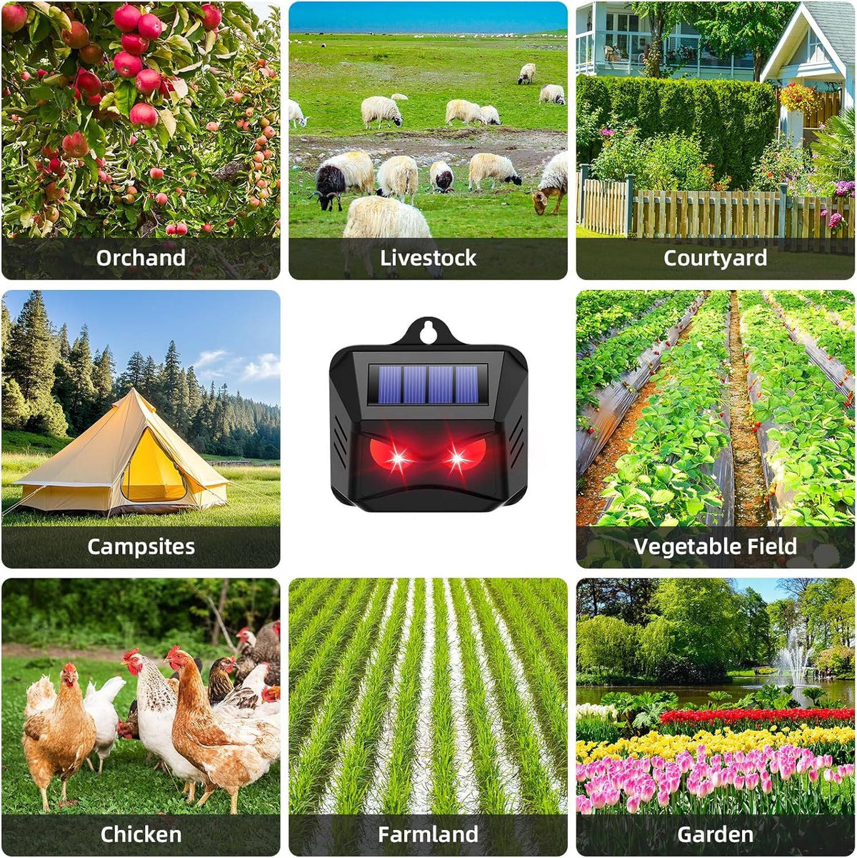 Solar Ultrasonic Animal Repellent - 2-Pack, Eco-Friendly Outdoor Deterrent
