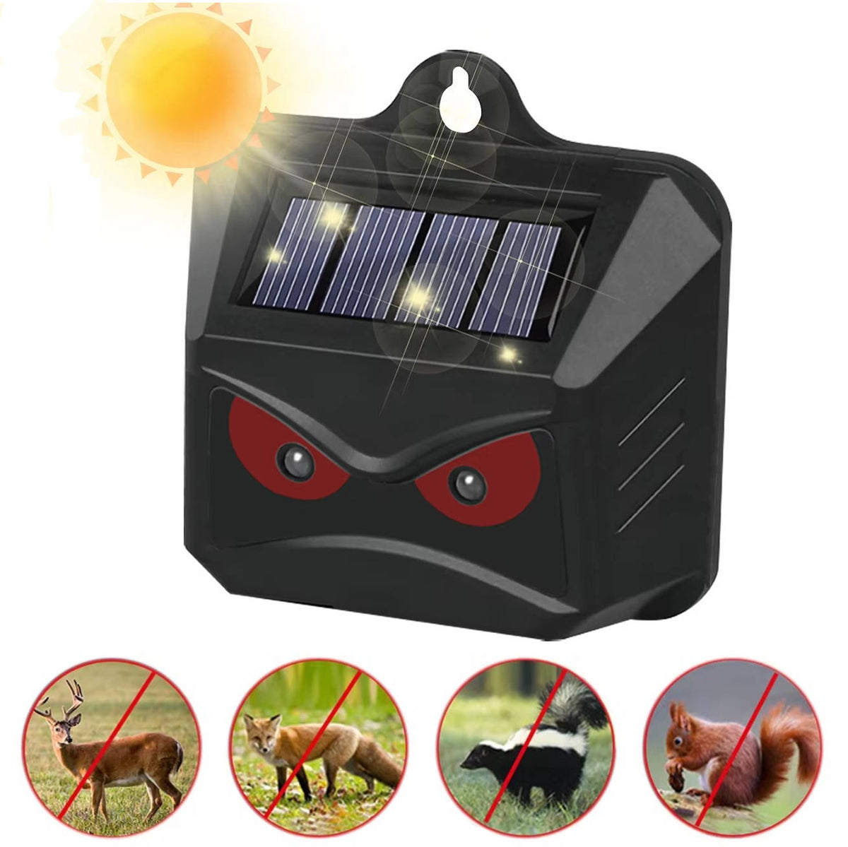 Solar Ultrasonic Animal Repellent - 2-Pack, Eco-Friendly Outdoor Deterrent
