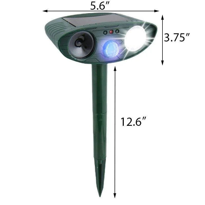 Solar Ultrasonic Chipmunk Repeller - Effective Outdoor Pest Control Device