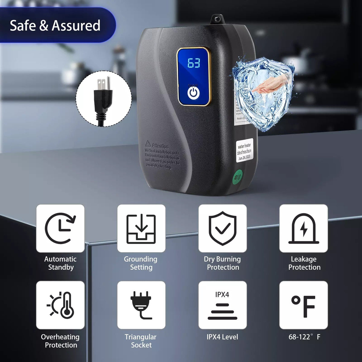 Tankless Instant Water Heater - Energy-Efficient Design for Home Use